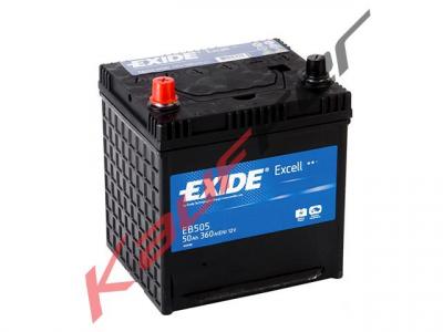 Exide Excell EB505 akkumulátor, 12V 50Ah 360A B+ japán
